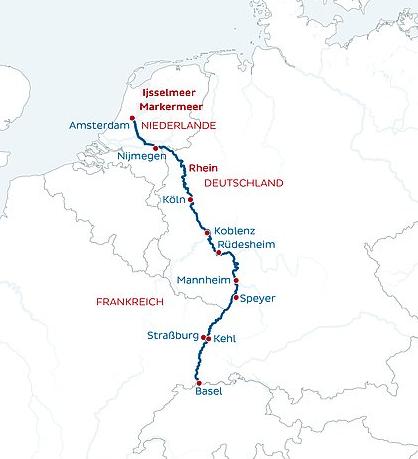 MS Rhein Melodie Route